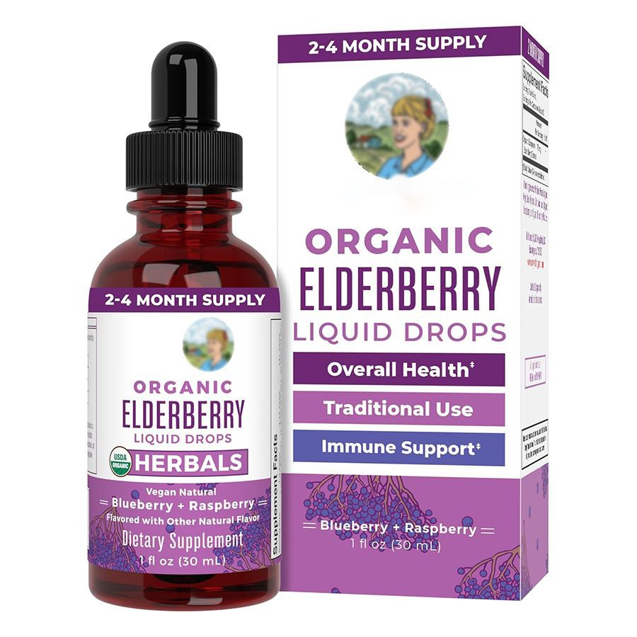 يسقط سائل Elderberry السائل الطبيعي دعم Elixir لجميع أفراد الأسرة