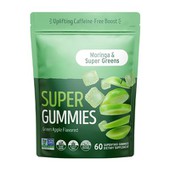 Supergummiesptipting الكافيين الخالي من التفاح الأخضر النكهة المطبوعة Superfood Gummies